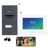 Mathfel Funk IP Video Türsprechanlage WLAN Monitor Touchscreen Full HD 170 Grad RFID Außenstation in Anthrazit 1 Familienhaus