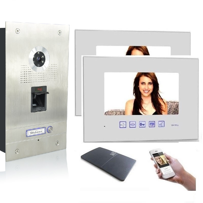 Fingerprint Video Türsprechanlage Gegensprechanlage mit 7″ Monitor 