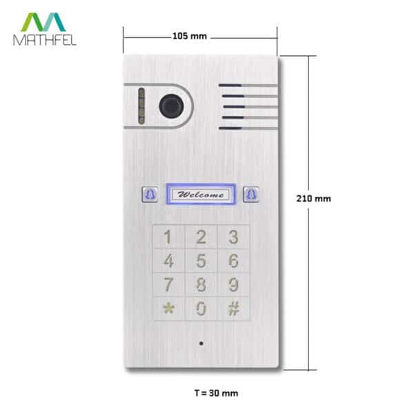 4 Draht Video Türsprechanlage mit Codeeingabe, 7 Zoll Monitor und optional WLAN (Aufputz) Mathfel