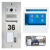 Mathfel 2 Draht IP WLAN Türsprechanlage Gravur & RFID Edelstahl Außenstation Aufputz/Unterputz 2 Familienhaus