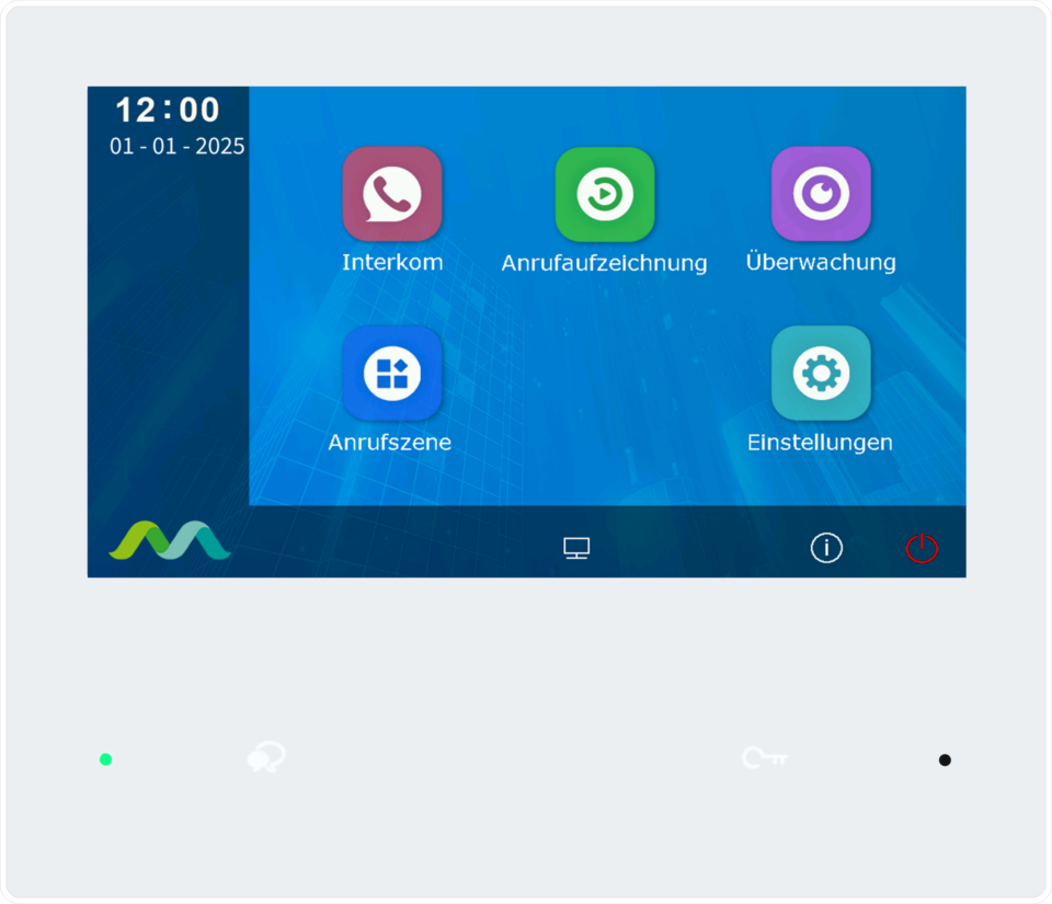 Mathfel 2 Draht IP 7 Zoll Monitor Touchscreen Weiß Silber WLAN Schnittstelle Erweiterung