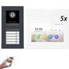 Mathfel LAN IP Video Türsprechanlage IP65 170° Full HD Kamera Anthrazit Aufputz Unterputz 5 Familienhaus