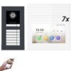 Mathfel LAN IP Video Türsprechanlage IP65 170° Full HD Kamera Anthrazit Aufputz Unterputz 7 Familienhaus