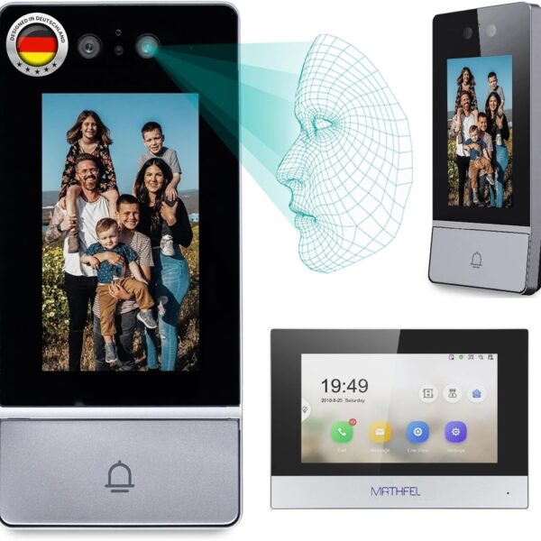 Mathfel IP Video Türsprechanlage | mit Zugangssystem per Gesichtserkennung | Aufputz Montage | 1-Familienhaus