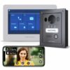 Mathfel 2 Draht BUS Video Türsprechanlage 7″WLAN Monitor & Anthrazit Kamera Aufputz/Unterputz 1 Teilnehmer