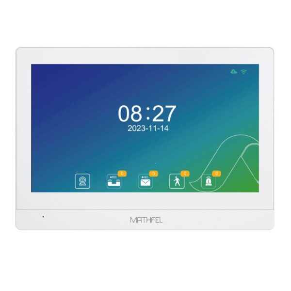 2 Draht BUS IP 10 Zoll Monitor Touchscreen in Weiß als Erweiterung Full HD Auflösung mit WLAN