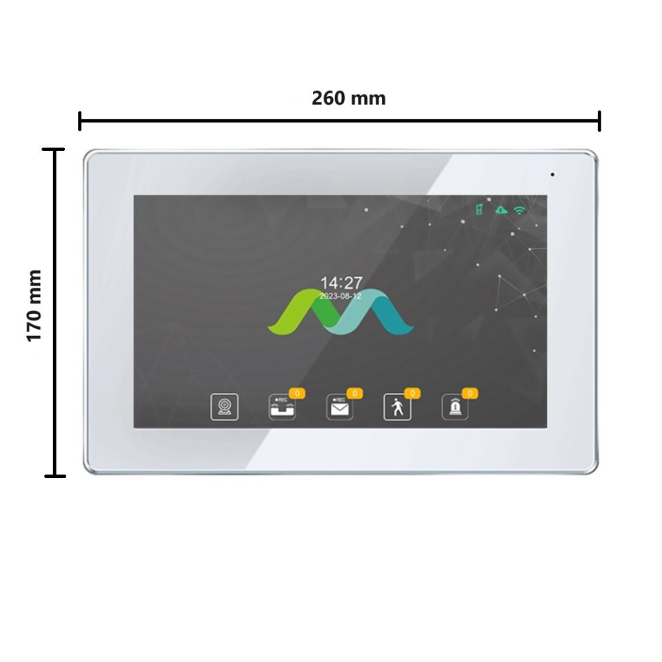 2 Draht BUS IP 10 Zoll Monitor Touchscreen in Weiß als Erweiterung Full HD Auflösung mit WLAN – Bild 3