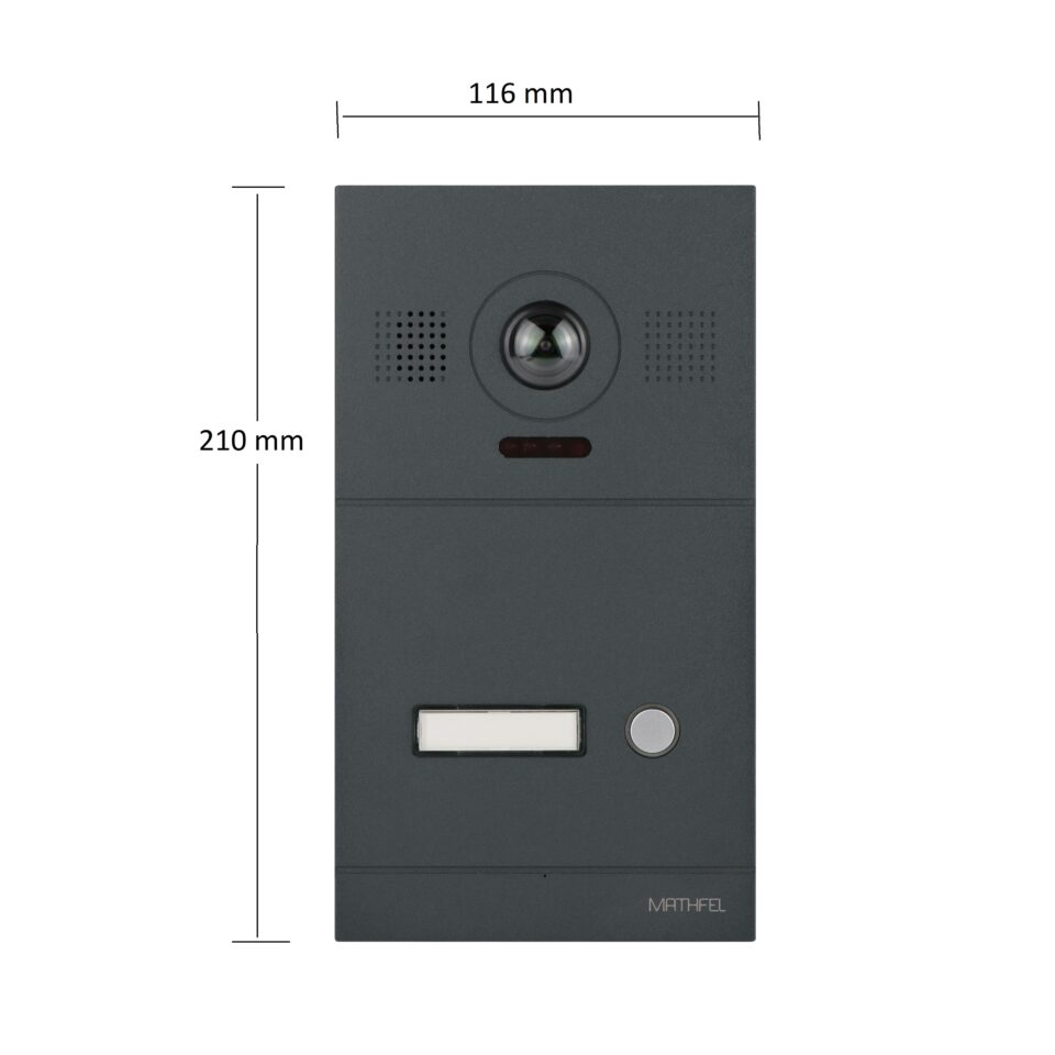 2 Draht Video Türsprechanlage für 1 Teilnehmer mit Aufzeichnungsfunktion, 7 Zoll LCD-Monitor, Nachtsichtfunktion – Anthrazit Kamera – Bild 2