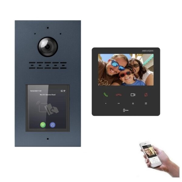 Mehrfamilienhaus LAN POE Türsprechanlage mit digitalem Display WLAN RFID+Code 170°Kamera Full HD Bildauflösung
