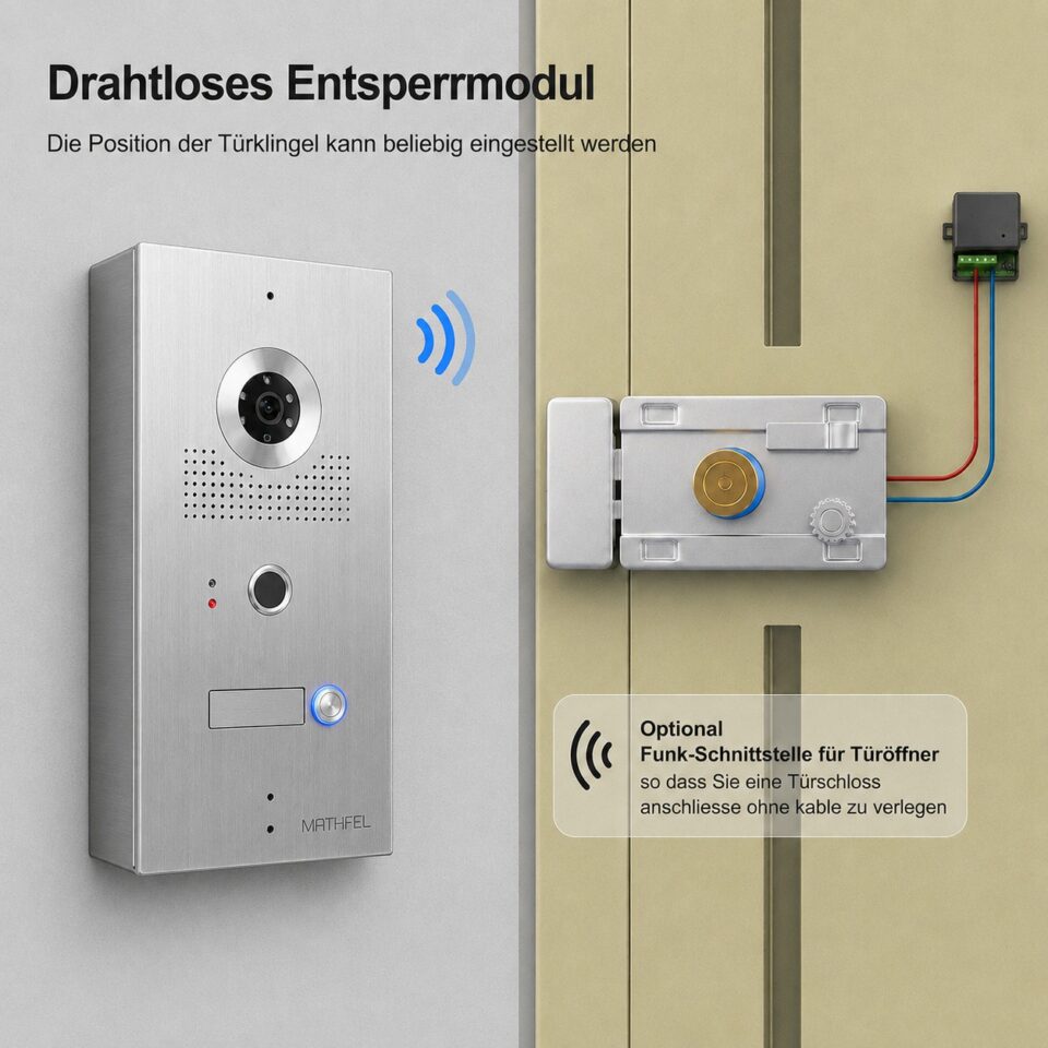 2-Draht IP Videotürsprechanlage | Fingerprint | Full-HD 170° Kamera | Human-Bewegungsmelder |… – Ansicht 8