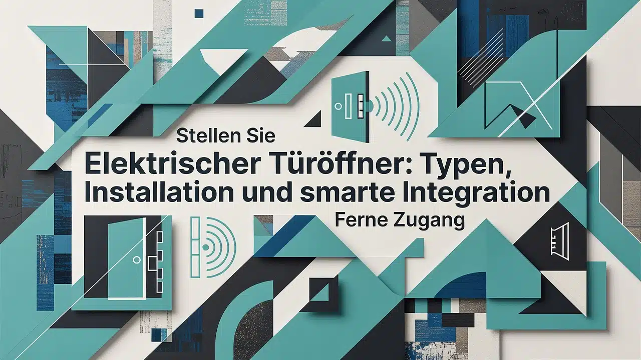 Professional header image for educational tutorial: Elektrischer Türöffner: Typen, Installation und smarte In...